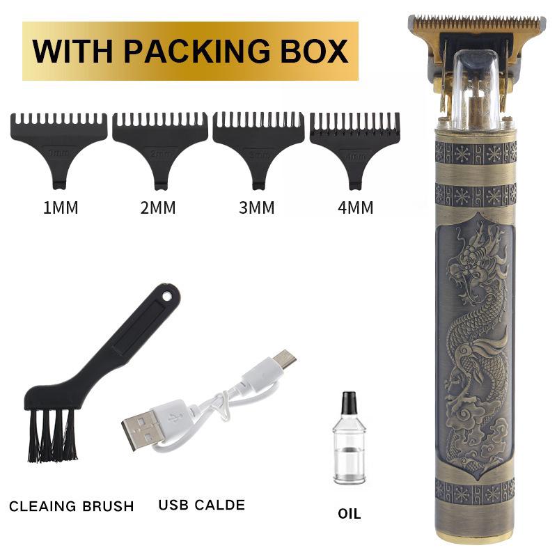 Трансграничный электрический триммер и машинка для стрижки волос T9: Бритва для лысой головы, Триммер для бороды, Электрическая машинка для стрижки волос на голове (Beauty)