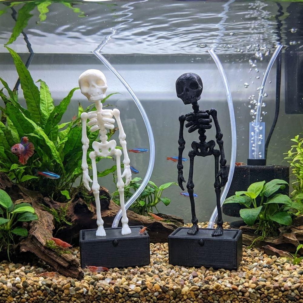 With Air Pump Driven Dancing Skeleton Aquarium Bubbler Haunted House Props