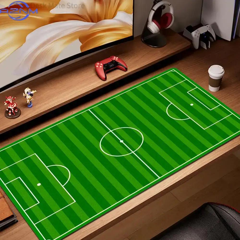 1pcs Soccer Field Print Large Stitched Edge Nonslip Gaming Desk Mat Mouse Pad