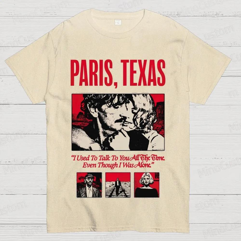 Classic 90's Horror Movie Paris Texas Graphic Print T-shirt Vintage Washed Cotton Men Women Summer Streetwear Oversized New Tees