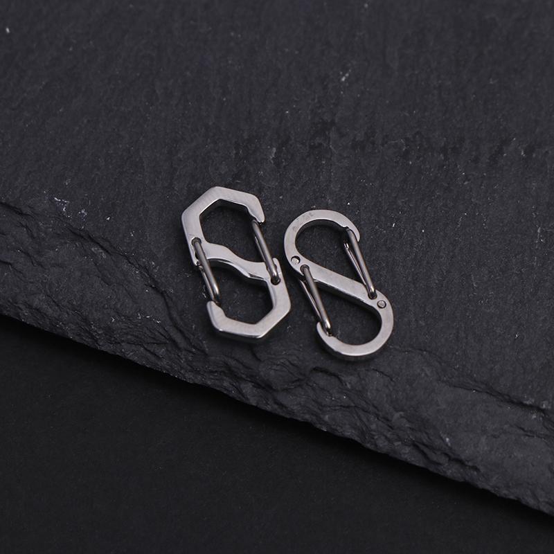 1Pc S Type Carabiner Metal Double Hooks Mini Keychain Lock Hook Anti-Theft Outdoor Camping Backpack Buckle Spring Snap Hooks