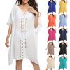 Women's Hand Crocheted Floral Patchwork Loose Dress Beach Bikini Outer Coverups