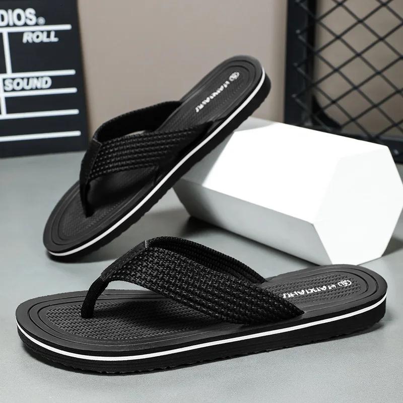 Мужские тапочки, новые летние дышащие мягкие повседневные тапочки на платформе, высококачественные нескользящие шлепанцы, пляжные тапочки