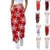 Женские повседневные модные рождественские принтованные повседневные брюки спортивные брюки длинные брюки брюки с эластичной резинкой на талии
