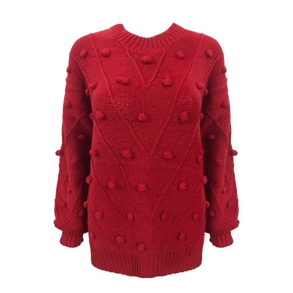 Женский пуловер с низким воротником и длинным рукавом, свободный вязаный милый меховой свитер, однотонный свитер