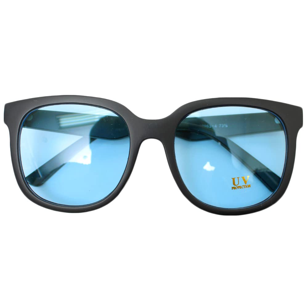 Солнцезащитные очки Веллингтон с большой оправой Защита от УФ-лучей Унисекс F Черный x Синий [Один цвет] Мужские (4)