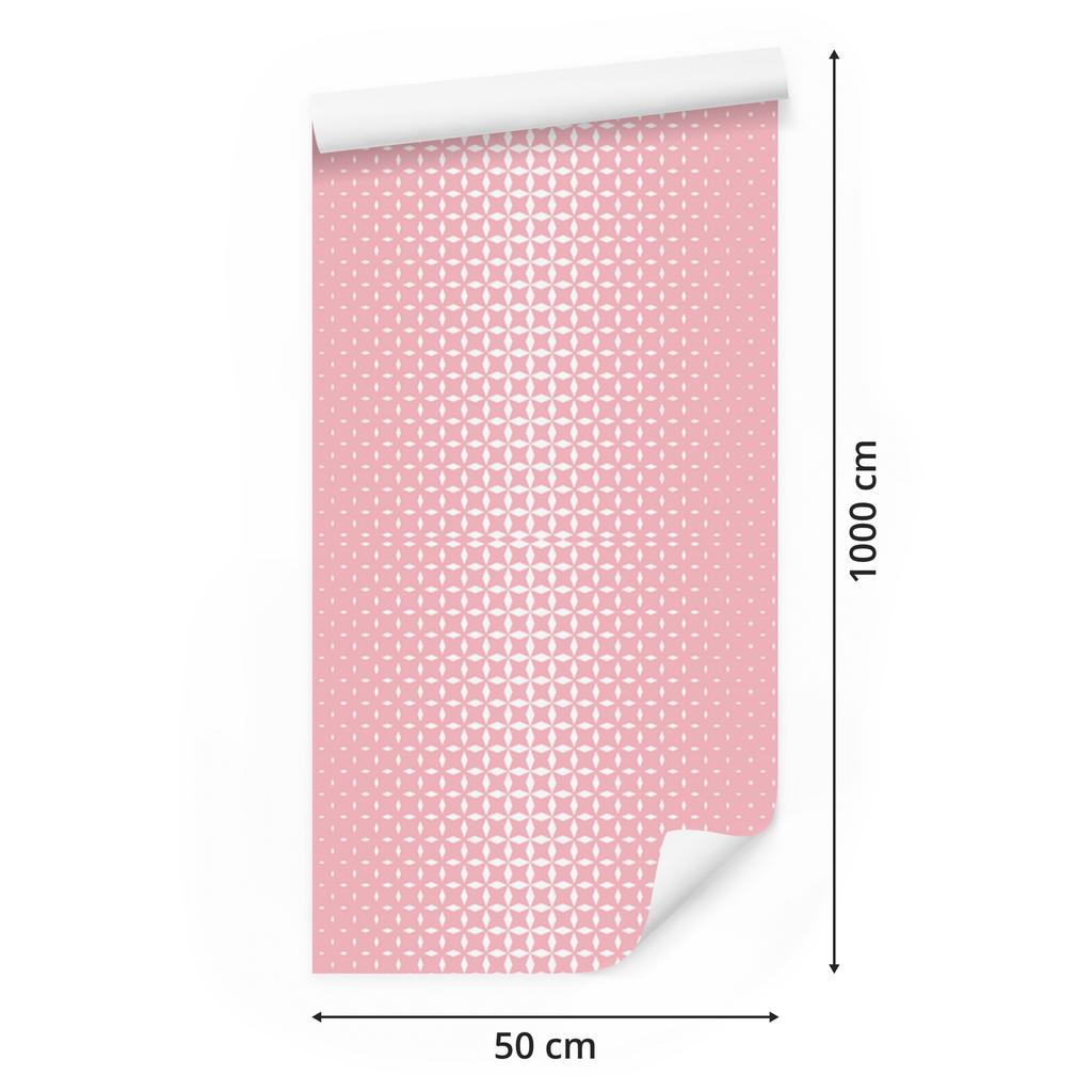 Wallpaper Geometric Coral Pattern, Clear Detail 50x1000