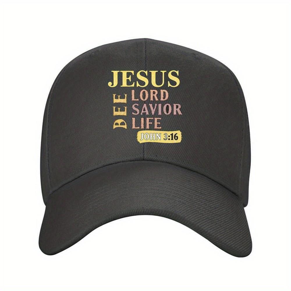 Jesus Lord Savior Life Bible Verse Baseball Cap Adjustable Polyester Outdoor Travel Cap