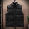 Cotton Vest Jacket Men's New Down Sleeveless Jacket Men's Solid Color Jacket Winter Warm Vest Jacket Windbreaker Clothing