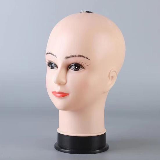 Bald Female Mannequin Head Professional Cosmetology for Wig Making Display Wigs Eyeglasses Hats Salon DIY Painting Display Holder