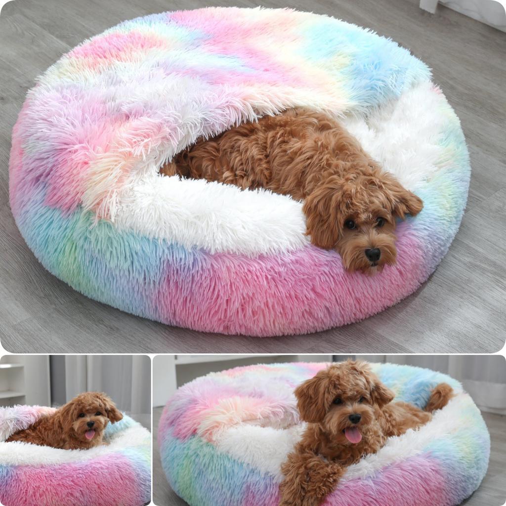 Cat Nest Semi-enclosed Winter Warm House Cat Villa Plush Cover Nest Four Seasons Dual-purpose Half-purpose Dog Nest