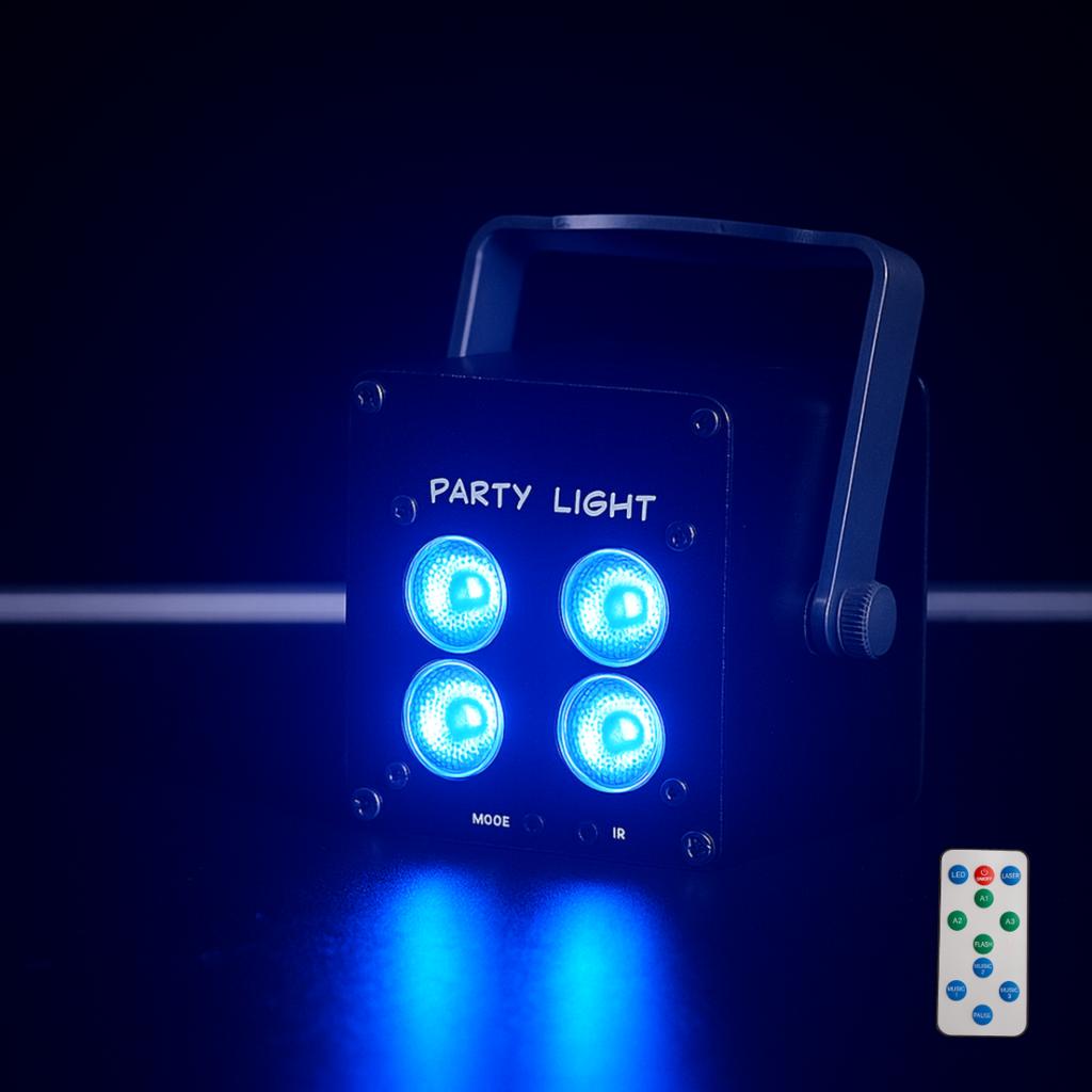 Light4Me Accu Par 4X3W Reflektor Akumulatorowy 3600 Mah Czarny Efekt Świetlny Rgb Led Pilot Bezprzewodowy