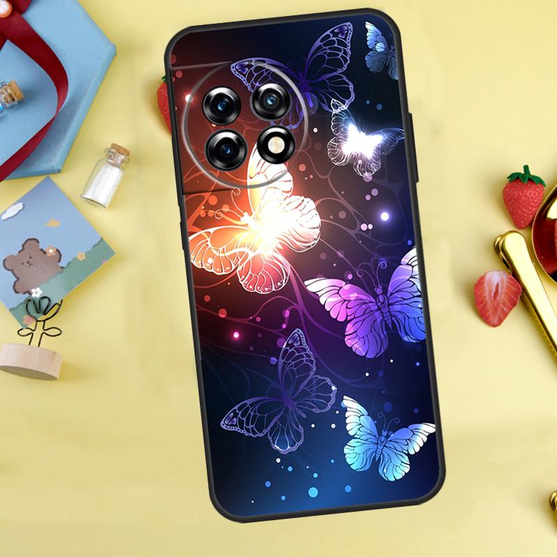 Black Beautiful Butterfly Case For OnePlus Nord 5 CE 2 3 4 Lite N20 N30 OnePlus 10T 12R 13R 13T 10 11 12 13 15 Cover