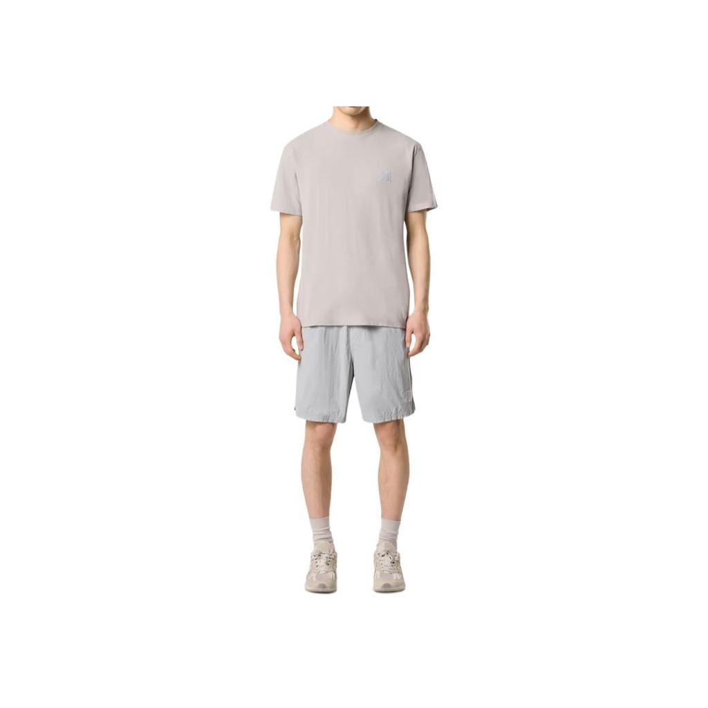 STONE ISLAND Футболка мужская с коротким рукавом, облегающего кроя, с круглым вырезом и спущенным плечом, с логотипом-нашивкой, топы, серая, белая K1S1521000-08S0F11-V0064