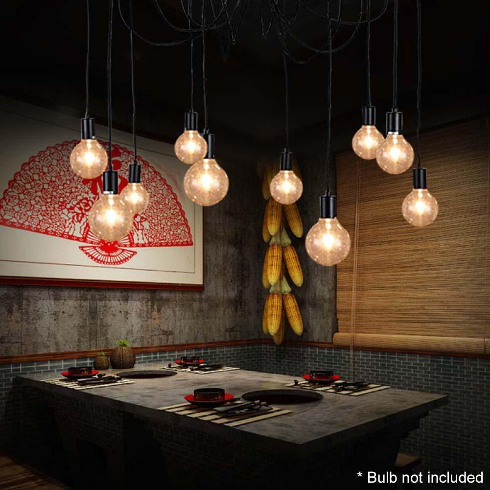 Мода Ретро E27 Творческая домашняя мебель Украшение Черное потолочное освещение