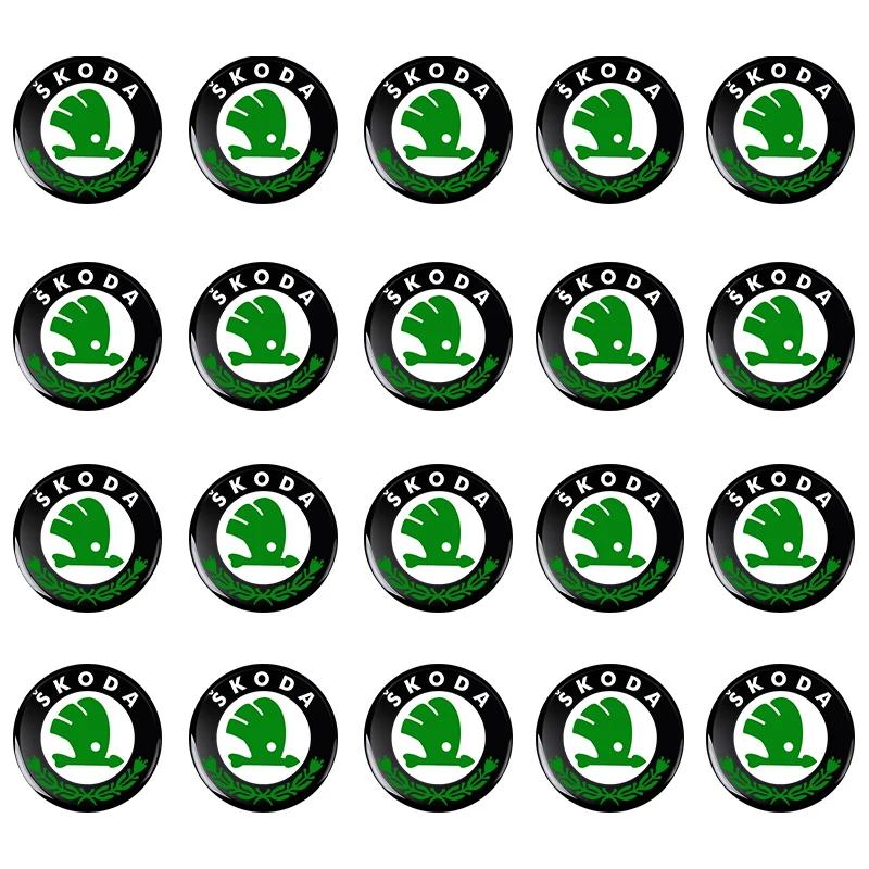 2025 Hot Car Stickers Skoda Dedicated Key Shell Emblem Paster For Skoda Octavia Rapid Kodiaq Karoq Superb Fabia Kamiq MK1 Car Ac