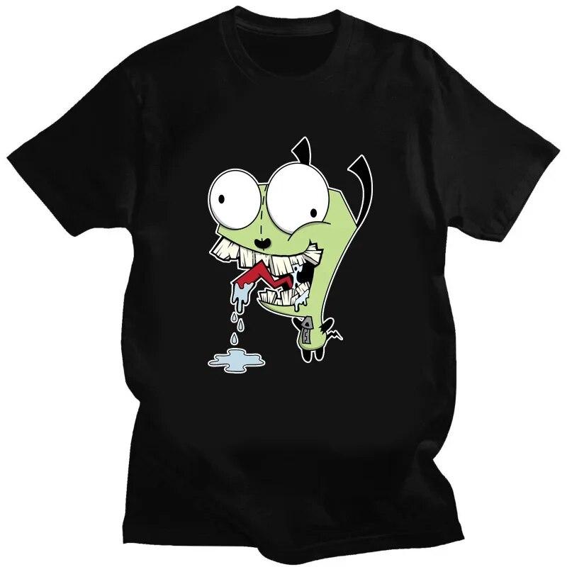 Футболка с рисунком «Захватчик Зим» Kawaii Zim Image, милая футболка с мультяшным принтом, унисекс, женская футболка в стиле ретро, ​​модная футболка для творчества с короткими рукавами