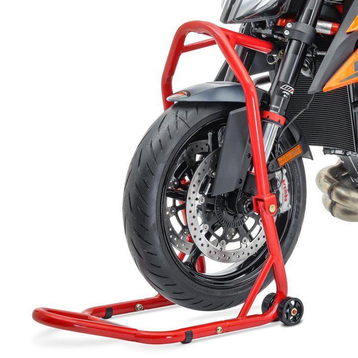 Béquille sous tete fourche Constands Classic 28,5mm leve moto roue avant rouge