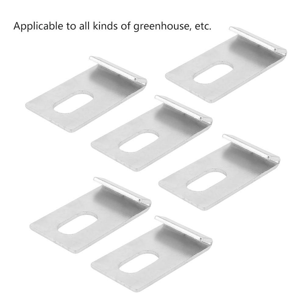 10pcs Greenhouse Base Clips Sliver Metal Fixings Attaches Kit Tool