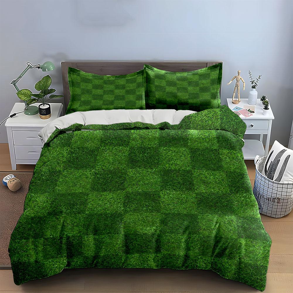 "Outdoor Grass Pattern Design Set"  kid's and adults' bedroom decor, Exquisite three-piece bedding set gift