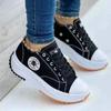 Canvas Ladies Casual Sneakers Autumn Brand Women's Casual Shoes Flat Lace-Up Walking Shoes for Women Ladies Shoes On Offer