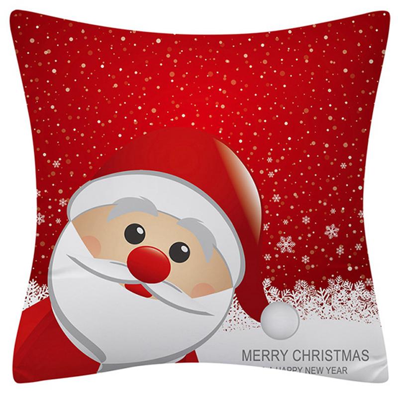 С Новым годом, рождественские украшения, принт, чехол для подушки, украшение для дома, гостиной, дивана, квадратная подушка, наволочка