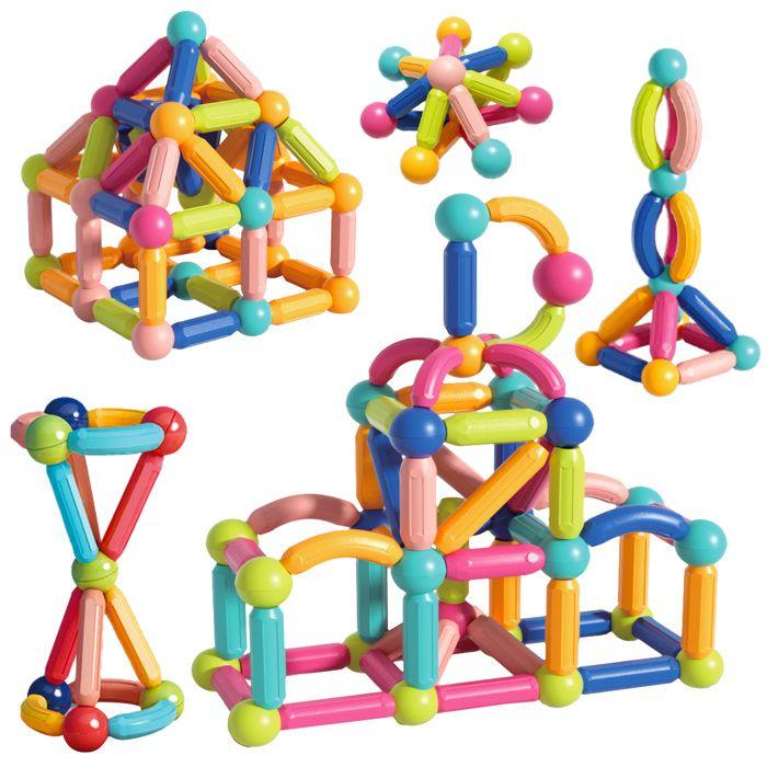 Blocs magnétiques 3D XXL 120 pièces, construction pour enfants - Kinderplay (KP1393)