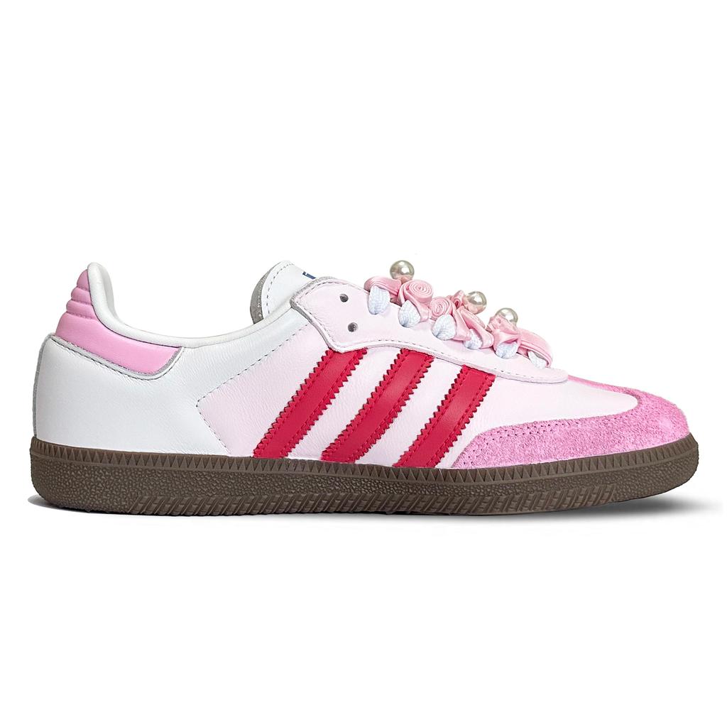 adidas Оригинальные Samba OG Lunar Express, Любовь с первого взгляда, Нескользящие, Низкие, Скейтбордические кроссовки, Унисекс, Розовые B75806(КомандаК-)