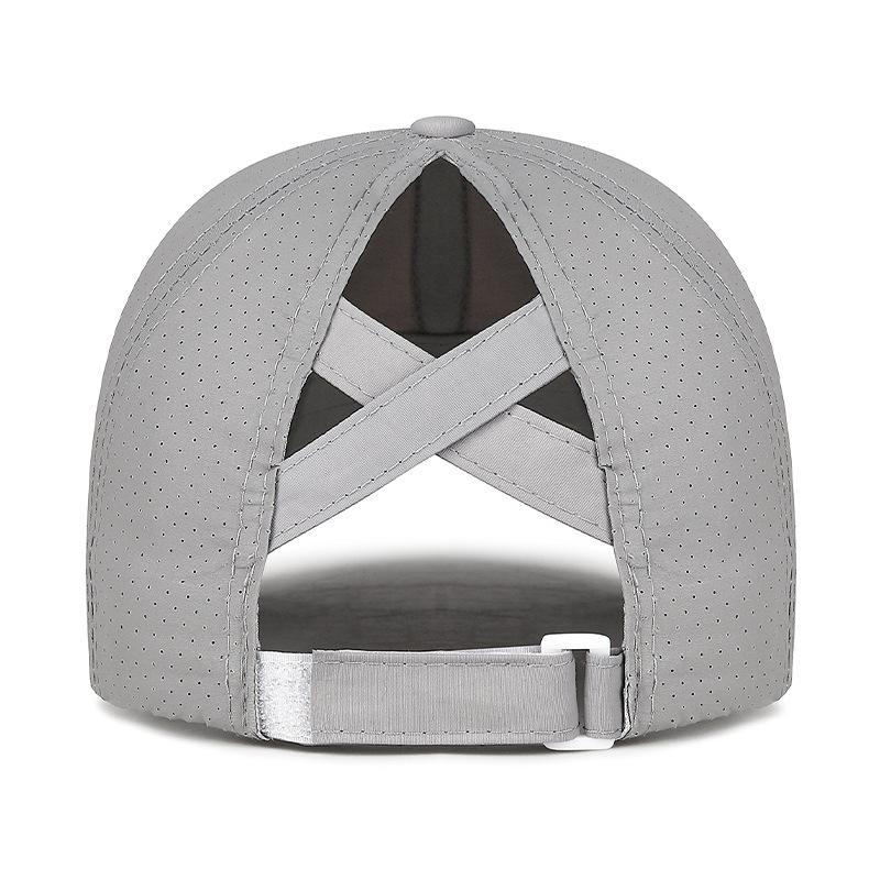 Women's Quick-Dry Breathable Baseball Cap - Summer Outdoor Sun Hat, Cross-Back Ponytail Sport Cap