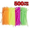 100/500 шт. одноразовые красочные гибкие соломинки флуоресцентного цвета Бенди Ассорти фестиваль день рождения одноразовые соломинки Бенди для питья