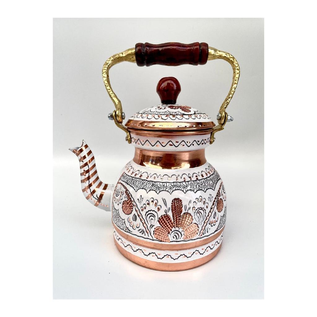 Hand Embroidered Copper Nostalgia Teapot (no:1)