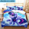 3PCS Twilight Sparkle's unicorn 3pcs Bedding,Including 3PCS Duvet Cover And 2pcs Pillowcases Perfect for Christmas,Ideal for Bedroom, Dormitory