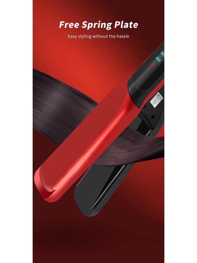Dual-Purpose Curling & Straightening Iron - Gentle On Hair, Big & Wavy Curls