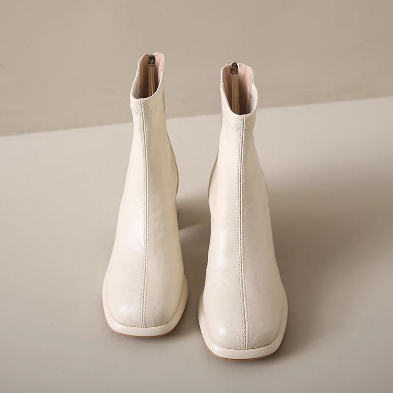 Fashion Plus Size 43 Women Victorian Ankle Boots Leather Lace Heel Shoes for Women Lace Up Spliced Fashion Ladies High Heels Woman Boots