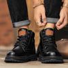 Модная мужская платформа ботильоны осень зима британские челси кожаные ботинки уличные нескользящие теплые повседневные рабочие ботинки боты мужские