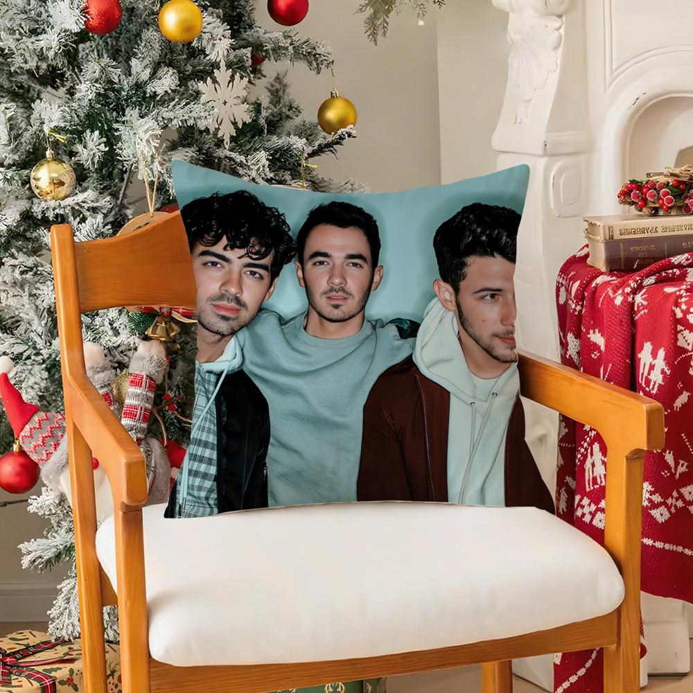 JJonas Brothers Band Pillow Case Silky Short Plush With Invisible Zipper Dustproof Sofa Cushion Cover For Home Decor