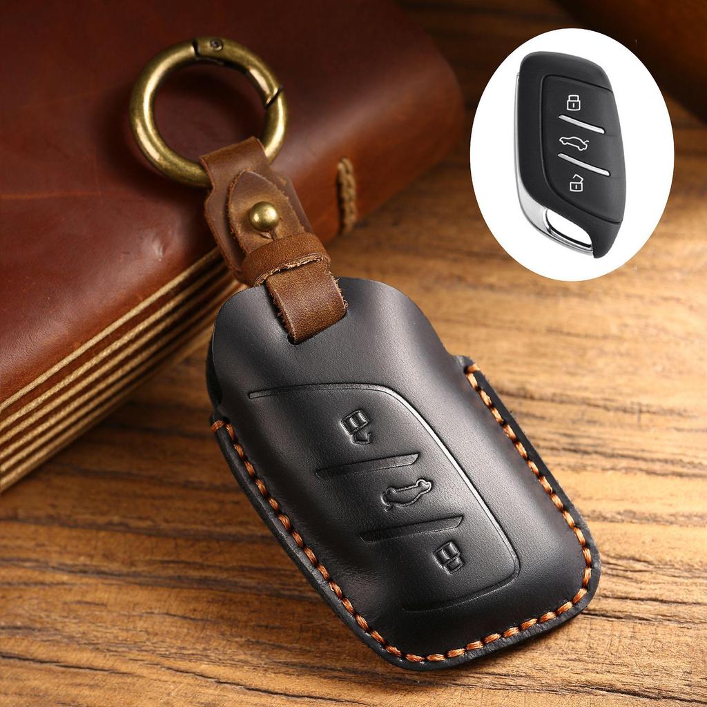 Genuine Leather Handmade Key Case for Roewe RX5Plus, I5, and i6Max, MG5 Car Models.