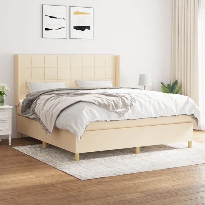 Sommier à lattes avec matelas - Maison Exclusive - 160x200 cm - Tête de lit réglable - Beige