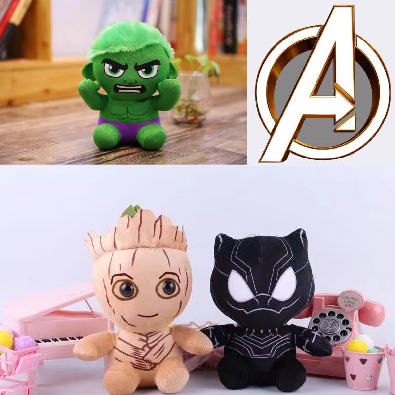 Marvel Мстители Черная Пантера Халк Грут Плюшевые Игрушки Мягкий ПП Хлопок Набитые Супергерои