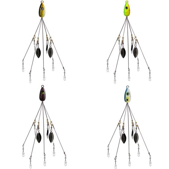 MUQZI Sports Accessory 18g 5 Arm Alabama Rig Head Umbrella Fishing Group Lures Bass Swimming Baits
