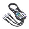 3 в 1 100 Вт прозрачный кабель для быстрой зарядки Type C Usb Micro для iPhone Samsung Huawei Xiaomi Pilot Lamp Charger Usb C