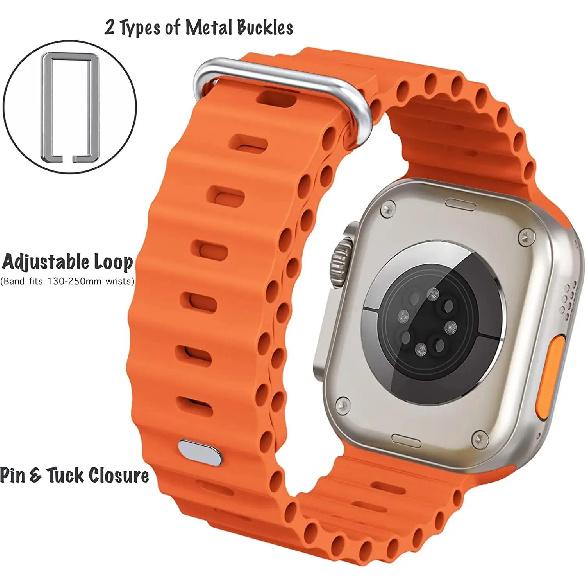 Морской ремешок для Apple Watch Ultra 4/3/2/1 12 11 10 42-46 мм 9 8 7 49-45-41 мм Силиконовый ремешок для 6 5 4 3 SE3 44-40-42 мм Аксессуары 3