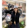 Универсальный женский вязаный кардиган: Приталенная ребристая куртка с двойной молнией для весны/осени 2025