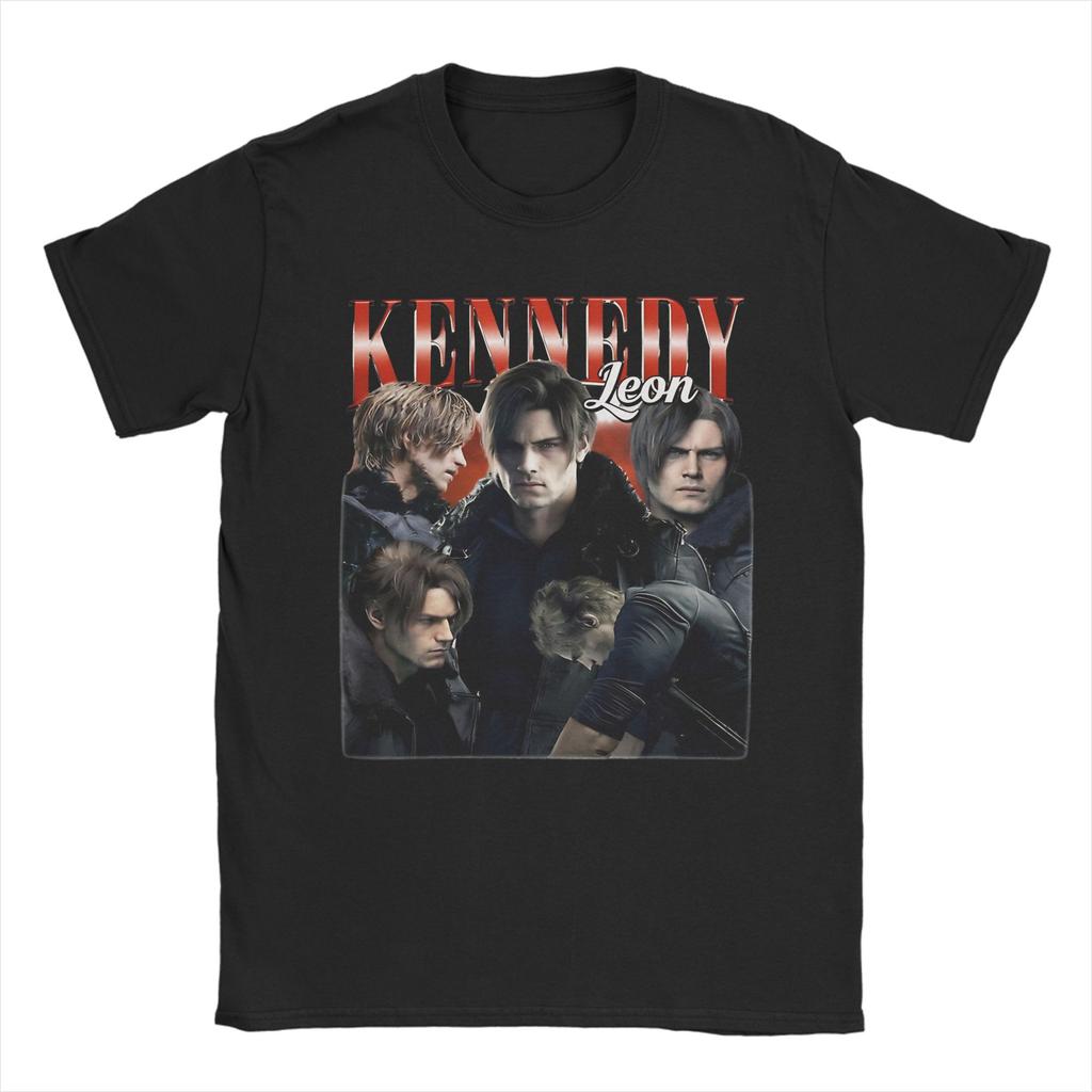 Красивая унисекс футболка с артом для фанатов игры Leon Kennedy, винтажная, из чистого хлопка, с круглым вырезом, с коротким рукавом, больших размеров