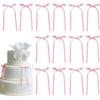 30 шт. Розовые Банты-Ленточки Топперы для Торта Украшения на День Рождения Кокетливые Банты Топперы для Капкейков для Торта Десерта Свадьбы Свадебные Воздушные Шары Стена Принадлежности для Вечеринки