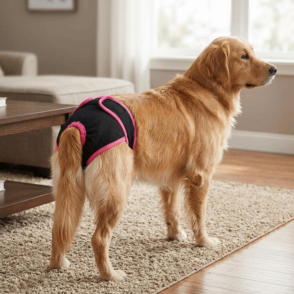 Soft Fabric Dog Sanitary Pant Adjustable Sticky Strap Pet Period Underwear Dog Estrus