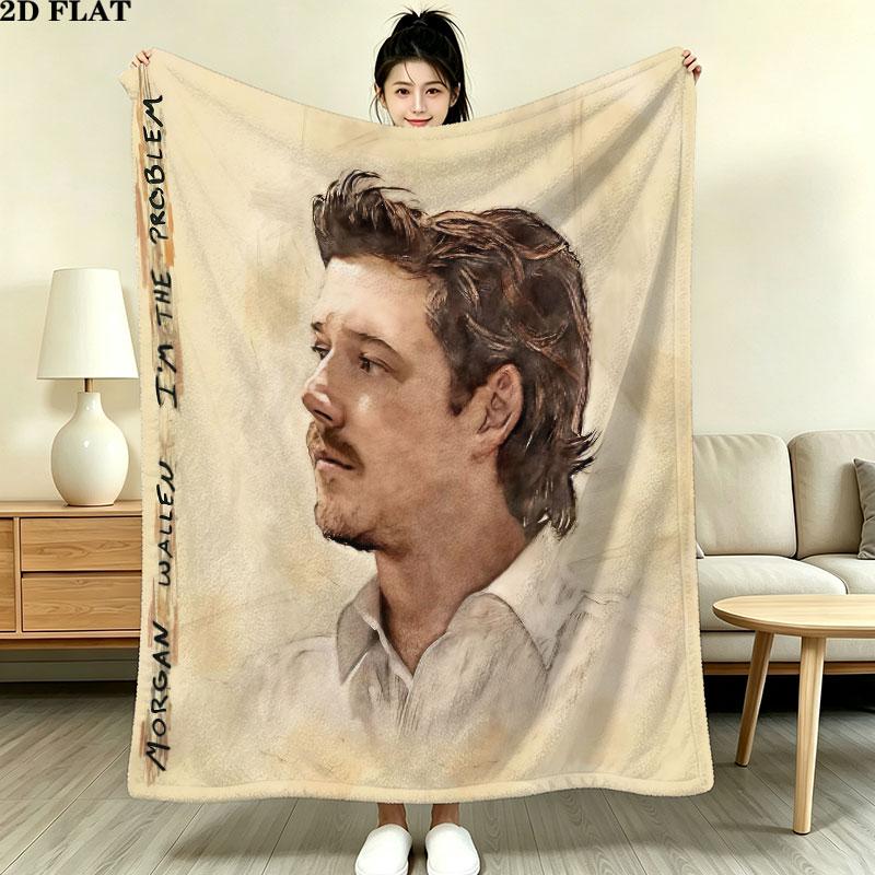1PC Morgan Wallen Blanket, High quality Comfortable for All Seasons, Home Decor, Warmth and Comfort