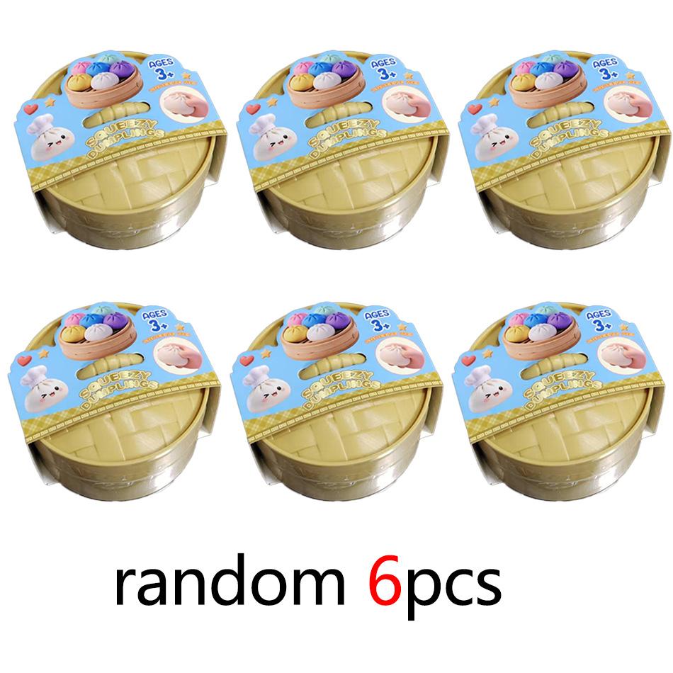Squeezy Dumplings Squishy Steamed Bun Toy Stress Relief Fidget Toy Slow Rebound Soft TPR for Kids Adults Dough Ball Unique Gifts