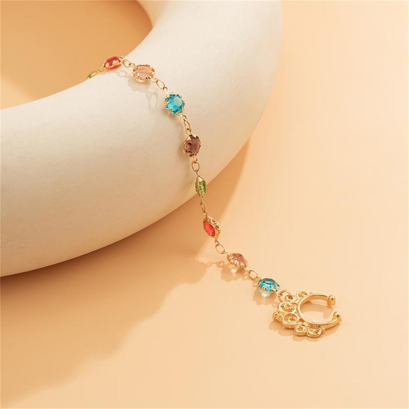 Богемные панк-сексуальные женские серьги-цепочки с кисточками, поддельные пирсинг, зажим для носа