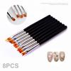 8 шт./набор черных акриловых ручек для рисования ногтей, мягкая тонкая кисточка для рисования градиентным гелем, маникюрный инструмент своими руками